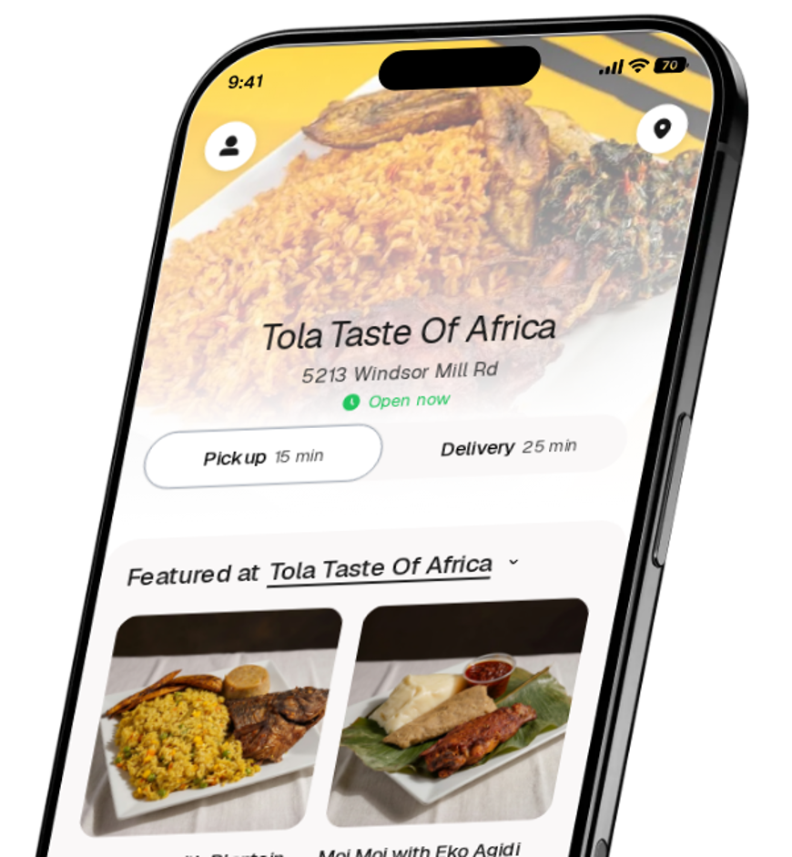 Tola Taste Of Africa app preview