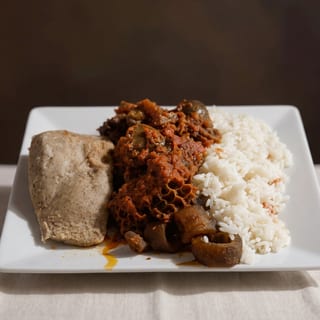 Rice with Moi Moi