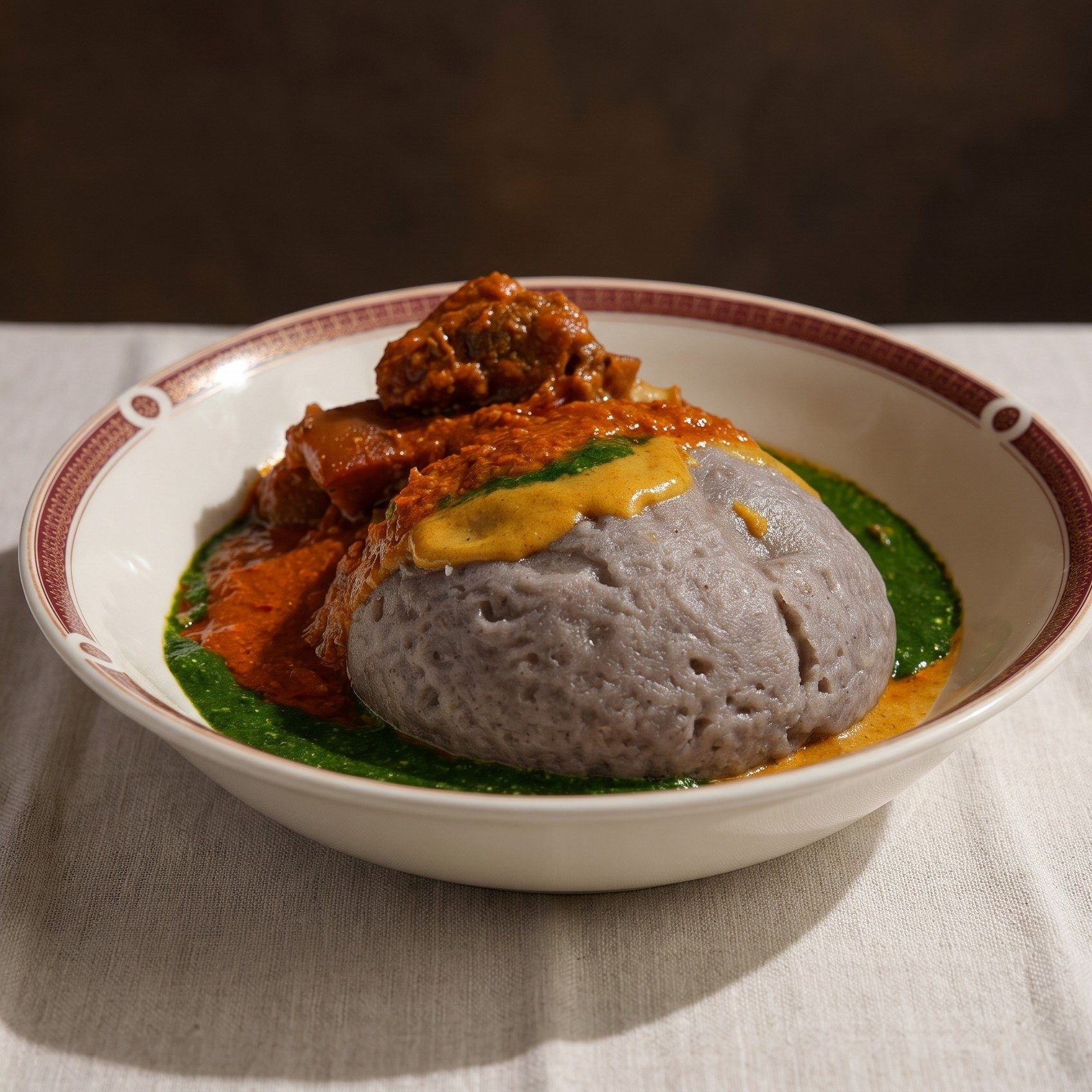 Gbegiri with Amala.
