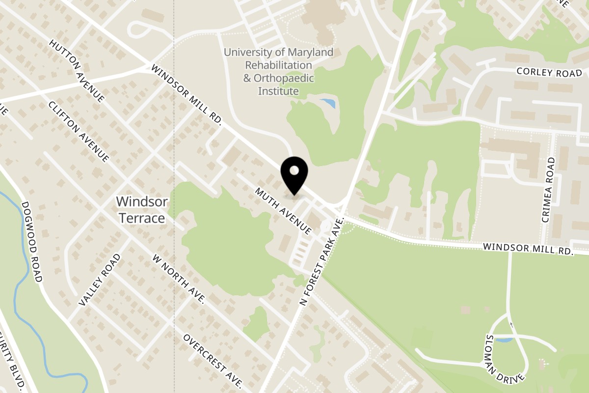 Map showing the location of Tola Taste Of Africa on 5213 Windsor Mill Rd in Gwynn Oak